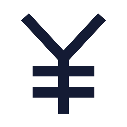 Japanese Yen Icon in Solid Sharp style