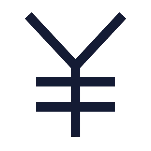 Japanese Yen Icon in Stroke Sharp style
