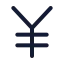 Japaneseyen icon with stroke standard style