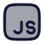 Javascript icon with duotone rounded style