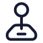 Joystick icon with stroke rounded style