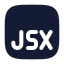 Jsx icon with solid rounded style
