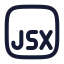 Jsx icon with stroke rounded style