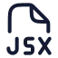 Jsx icon with stroke rounded style