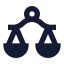 Justicescale icon with solid sharp style
