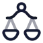 Justicescale icon with twotone rounded style