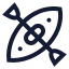 Kayak icon with stroke sharp style