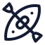 Kayak icon with stroke standard style
