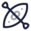 Kayak icon with twotone rounded style