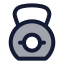 Kettlebell icon with duotone standard style