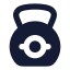 Kettlebell icon with solid rounded style