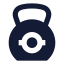 Kettlebell icon with solid sharp style