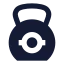 Kettlebell icon with solid sharp style