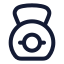 Kettlebell icon with stroke rounded style