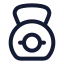 Kettlebell icon with stroke rounded style