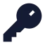 Key icon with solid sharp style