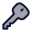 Key icon with duotone rounded style