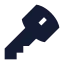 Key icon with solid sharp style
