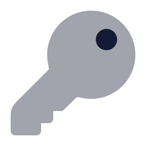 Key Round Icon in Bulk Rounded style