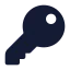 Keyround icon with solid rounded style