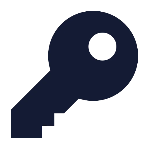 Key Round Icon in Solid Sharp style