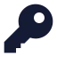 Keyround icon with solid sharp style