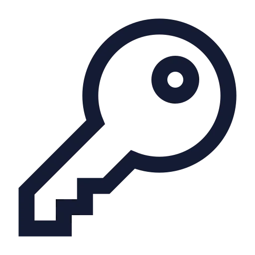 Key Round Icon in Stroke Sharp style