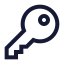 Keyround icon with stroke sharp style