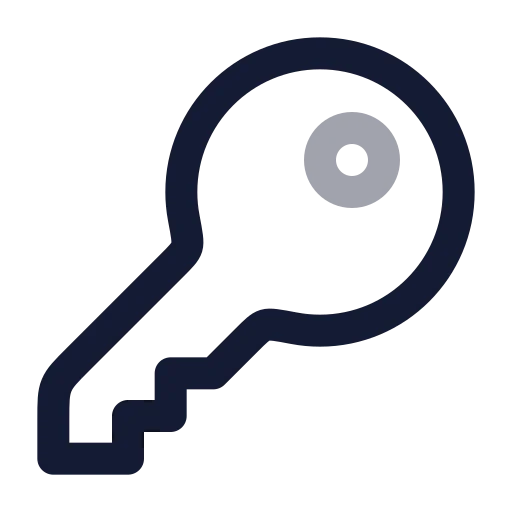 Key Round Icon in Twotone Rounded style