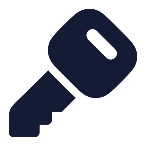 Key Square Icon in Solid Rounded style