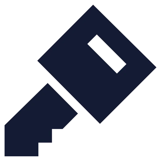 Key Square Icon in Solid Sharp style