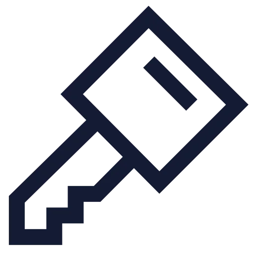 Key Square Icon in Stroke Sharp style