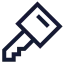 Keysquare icon with stroke sharp style