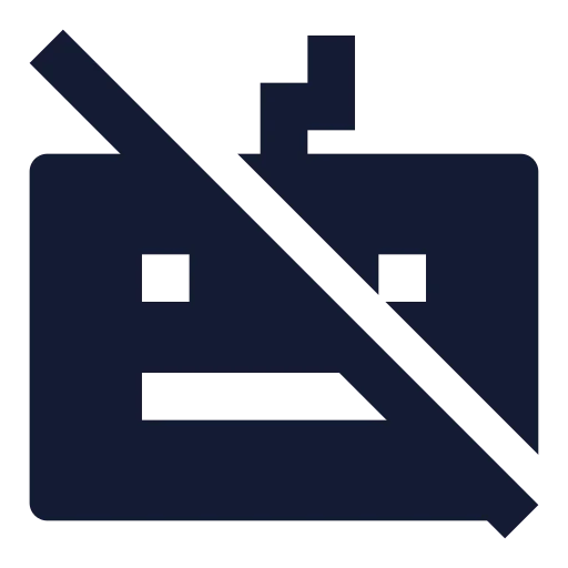Keyboard Off Icon in Solid Sharp style
