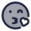 Kissing icon with duotone rounded style