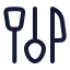 Kitchenutensils icon with stroke rounded style