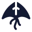 Kite icon with solid rounded style