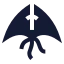 Kite icon with solid sharp style