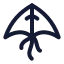Kite icon with stroke rounded style