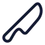 Knife icon with stroke rounded style