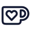Kofi icon with stroke rounded style
