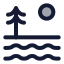 Lake icon with duotone rounded style