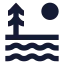 Lake icon with solid sharp style