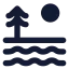 Lake icon with solid standard style