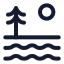 Lake icon with stroke rounded style