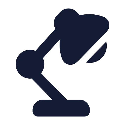 Lamp Desk Icon in Solid Rounded style