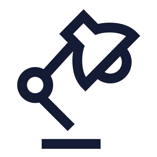 Lamp Desk Icon in Stroke Sharp style