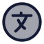 Languagecircle icon with duotone standard style