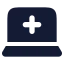 Laptopadd icon with solid rounded style