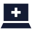 Laptopadd icon with solid sharp style